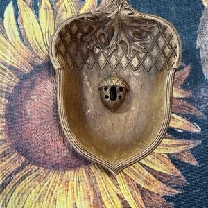 Vintage Acorn Faux Wood Resin Multi Products Inc. USA Made Nut Bowl‎